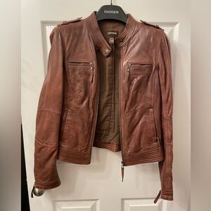 Women’s Danier Brown leather jacket (XS)